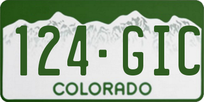 CO license plate 124GIC