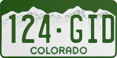 CO license plate 124GID