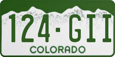 CO license plate 124GII