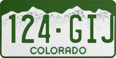 CO license plate 124GIJ