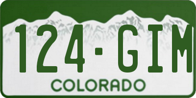 CO license plate 124GIM