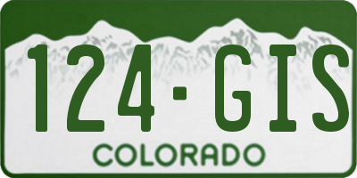 CO license plate 124GIS
