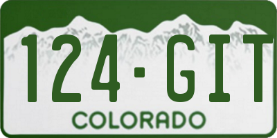 CO license plate 124GIT