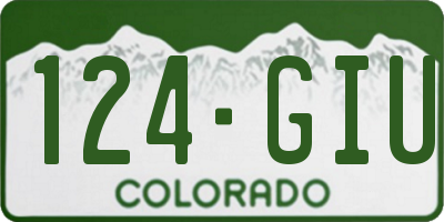 CO license plate 124GIU