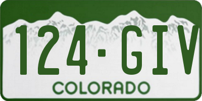 CO license plate 124GIV