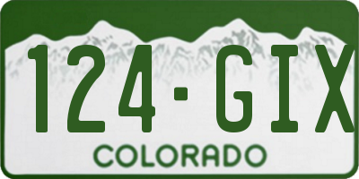CO license plate 124GIX