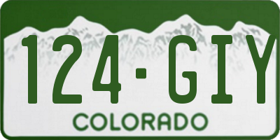 CO license plate 124GIY