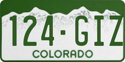 CO license plate 124GIZ