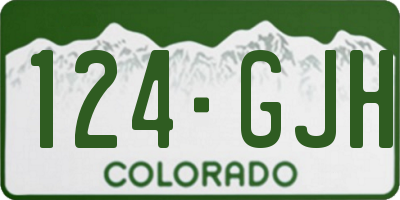CO license plate 124GJH