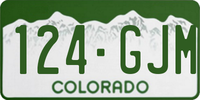 CO license plate 124GJM