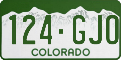 CO license plate 124GJO