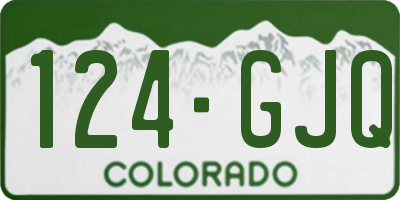 CO license plate 124GJQ