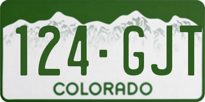 CO license plate 124GJT