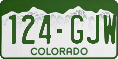 CO license plate 124GJW