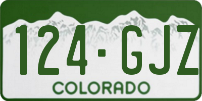 CO license plate 124GJZ