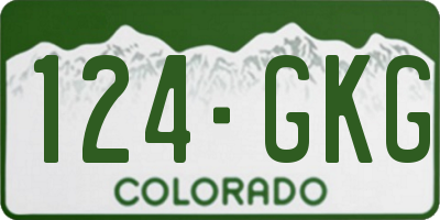 CO license plate 124GKG