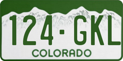 CO license plate 124GKL