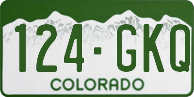 CO license plate 124GKQ