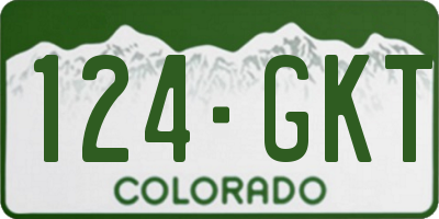 CO license plate 124GKT