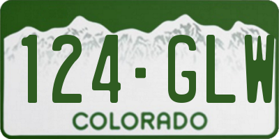 CO license plate 124GLW