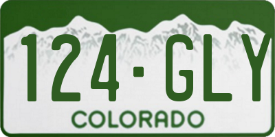 CO license plate 124GLY