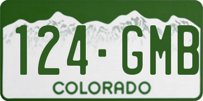 CO license plate 124GMB