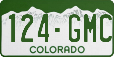 CO license plate 124GMC