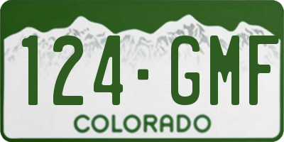 CO license plate 124GMF