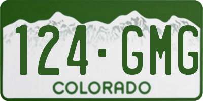 CO license plate 124GMG