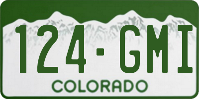 CO license plate 124GMI