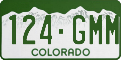 CO license plate 124GMM