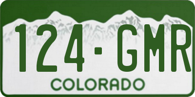 CO license plate 124GMR