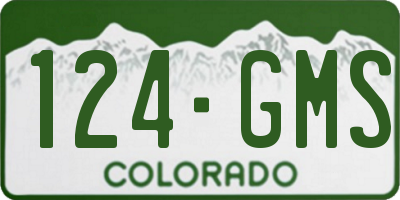 CO license plate 124GMS