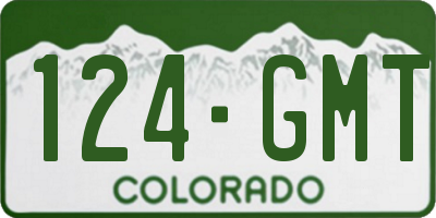 CO license plate 124GMT