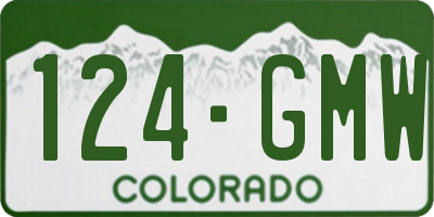 CO license plate 124GMW