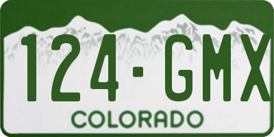 CO license plate 124GMX