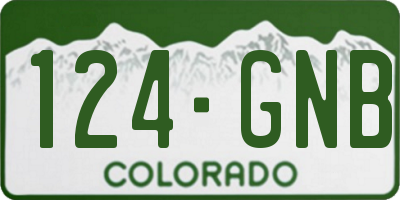 CO license plate 124GNB