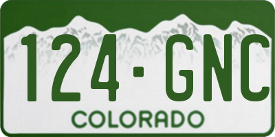 CO license plate 124GNC