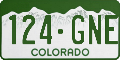CO license plate 124GNE