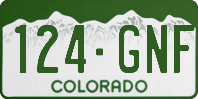 CO license plate 124GNF