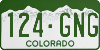 CO license plate 124GNG
