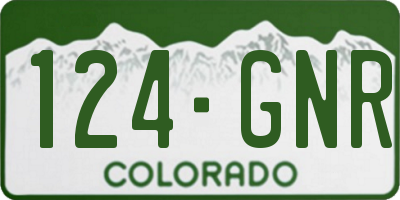 CO license plate 124GNR