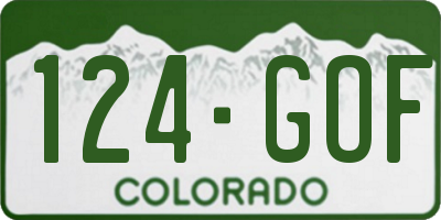 CO license plate 124GOF