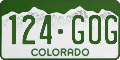 CO license plate 124GOG