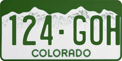 CO license plate 124GOH