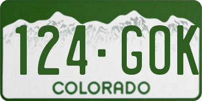 CO license plate 124GOK