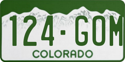 CO license plate 124GOM