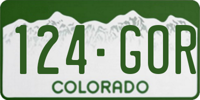 CO license plate 124GOR