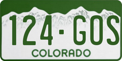 CO license plate 124GOS