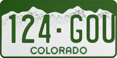 CO license plate 124GOU